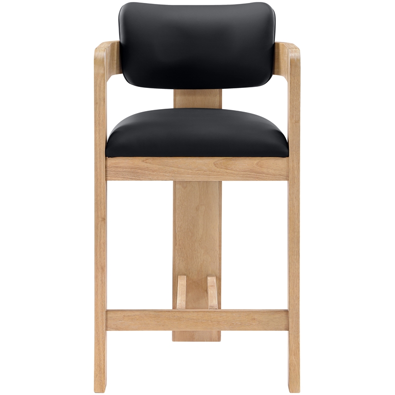 Meridian Furniture Sacha Black Vegan Leather Upholstered Counter Stool
