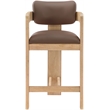 Meridian Furniture Sacha Brown Vegan Leather Upholstered Counter Stool