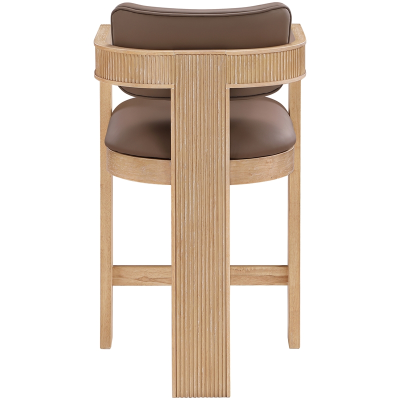 Meridian Furniture Sacha Brown Vegan Leather Upholstered Counter Stool