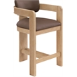 Meridian Furniture Sacha Brown Vegan Leather Upholstered Counter Stool