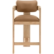 Meridian Furniture Sacha Cognac Vegan Leather Upholstered Counter Stool