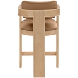 Meridian Furniture Sacha Cognac Vegan Leather Upholstered Counter Stool