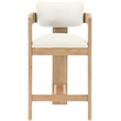 Meridian Furniture Sacha Cream Vegan Leather Upholstered Counter Stool