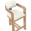 Meridian Furniture Sacha Cream Vegan Leather Upholstered Counter Stool