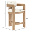 Meridian Furniture Sacha Cream Vegan Leather Upholstered Counter Stool