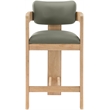 Meridian Furniture Sacha Olive Vegan Leather Upholstered Counter Stool