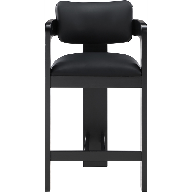 Meridian Furniture Sacha Black Vegan Leather Upholstered Counter Stool