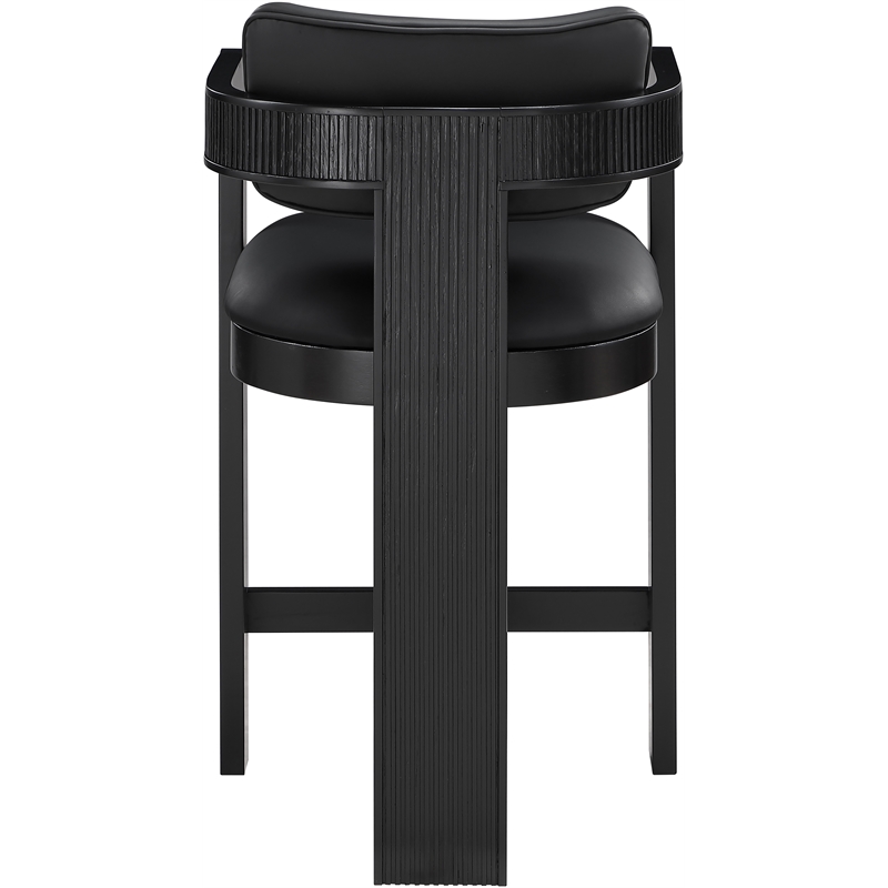 Meridian Furniture Sacha Black Vegan Leather Upholstered Counter Stool