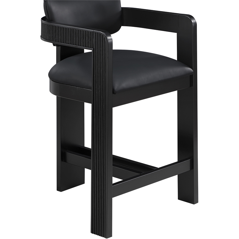 Meridian Furniture Sacha Black Vegan Leather Upholstered Counter Stool