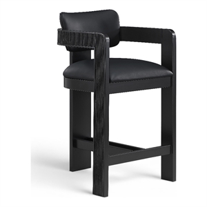Meridian Furniture Sacha Black Vegan Leather Upholstered Counter Stool
