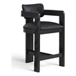 Meridian Furniture Sacha Black Vegan Leather Upholstered Counter Stool