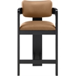 Meridian Furniture Sacha Cognac Vegan Leather Upholstered Counter Stool