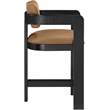 Meridian Furniture Sacha Cognac Vegan Leather Upholstered Counter Stool