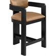 Meridian Furniture Sacha Cognac Vegan Leather Upholstered Counter Stool
