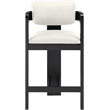 Meridian Furniture Sacha Cream Vegan Leather Upholstered Counter Stool