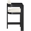 Meridian Furniture Sacha Cream Vegan Leather Upholstered Counter Stool