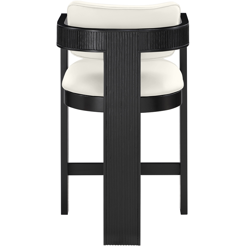 Meridian Furniture Sacha Cream Vegan Leather Upholstered Counter Stool
