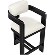 Meridian Furniture Sacha Cream Vegan Leather Upholstered Counter Stool