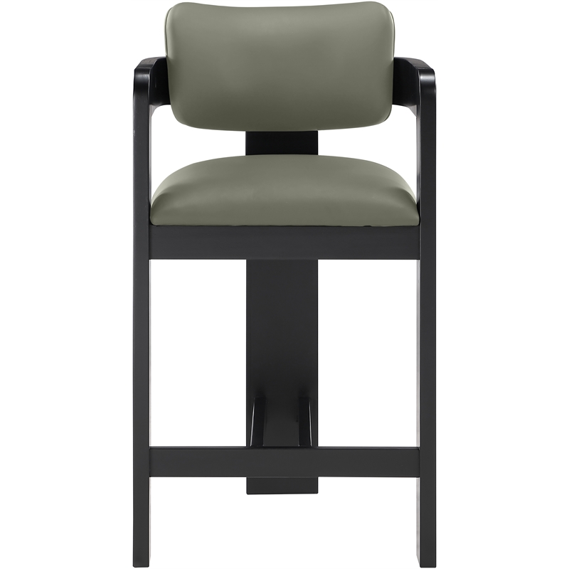 Meridian Furniture Sacha Olive Vegan Leather Upholstered Counter Stool