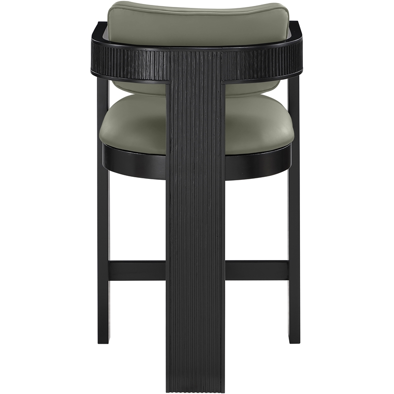 Meridian Furniture Sacha Olive Vegan Leather Upholstered Counter Stool