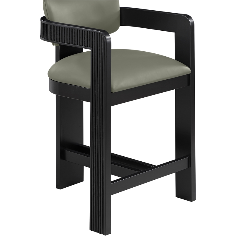 Meridian Furniture Sacha Olive Vegan Leather Upholstered Counter Stool