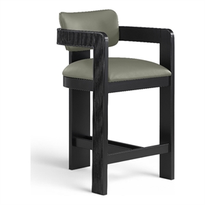 Meridian Furniture Sacha Olive Vegan Leather Upholstered Counter Stool