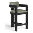 Meridian Furniture Sacha Olive Vegan Leather Upholstered Counter Stool