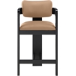 Meridian Furniture Sacha Tan Vegan Leather Upholstered Counter Stool