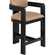 Meridian Furniture Sacha Tan Vegan Leather Upholstered Counter Stool