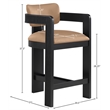 Meridian Furniture Sacha Tan Vegan Leather Upholstered Counter Stool