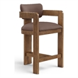 Meridian Furniture Sacha Brown Vegan Leather Upholstered Counter Stool