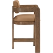 Meridian Furniture Sacha Cognac Vegan Leather Upholstered Counter Stool