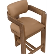 Meridian Furniture Sacha Cognac Vegan Leather Upholstered Counter Stool