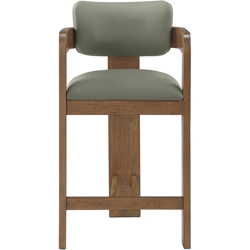 Meridian Furniture Sacha Olive Vegan Leather Upholstered Counter Stool