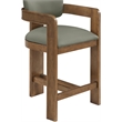 Meridian Furniture Sacha Olive Vegan Leather Upholstered Counter Stool