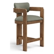 Meridian Furniture Sacha Olive Vegan Leather Upholstered Counter Stool