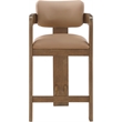 Meridian Furniture Sacha Tan Vegan Leather Upholstered Counter Stool