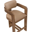 Meridian Furniture Sacha Tan Vegan Leather Upholstered Counter Stool