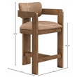 Meridian Furniture Sacha Tan Vegan Leather Upholstered Counter Stool