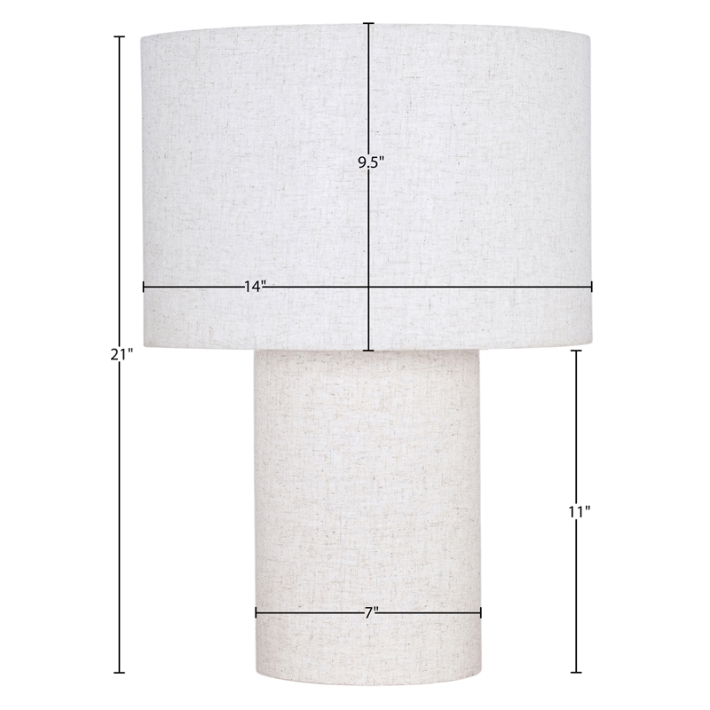 Meridian Furniture Monarca Beige Linen Textured Fabric Table Lamp