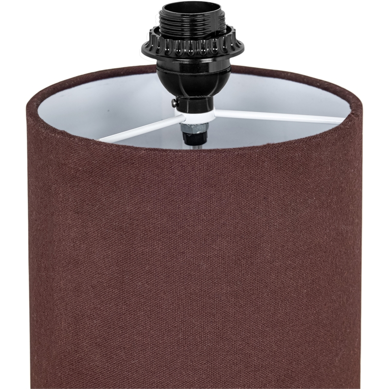Meridian Furniture Monarca Brown Linen Textured Fabric Table Lamp