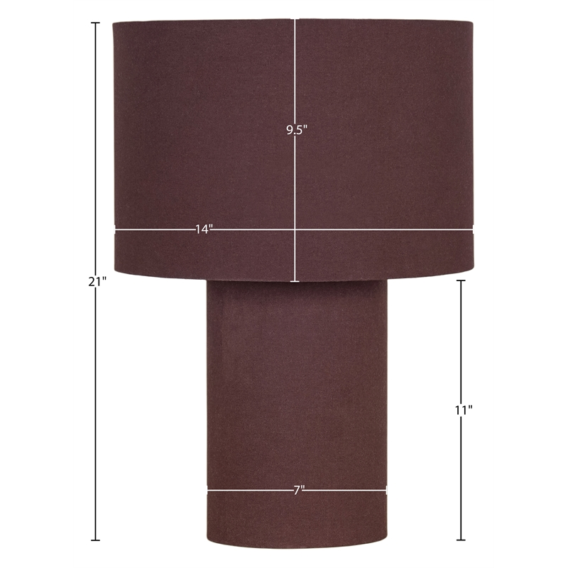 Meridian Furniture Monarca Brown Linen Textured Fabric Table Lamp