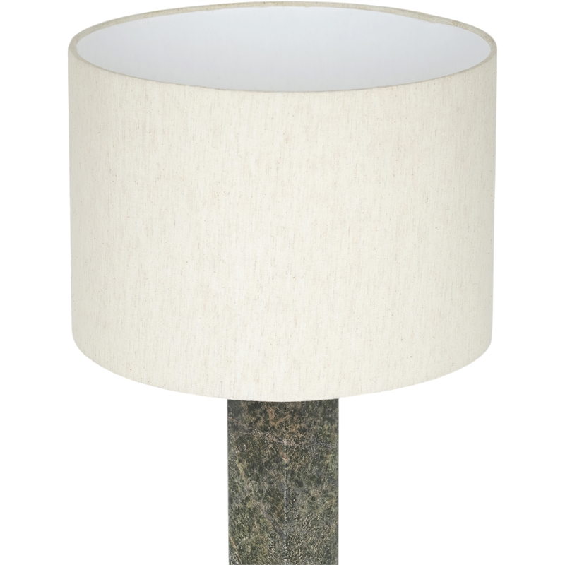 Meridian Furniture Pillar Green Genuine Marble And Linen Textured Table Lamp