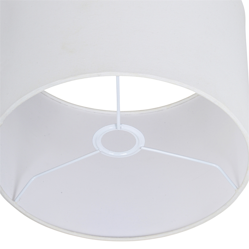 Meridian Furniture Pillar White Genuine Marble And Linen Textured Table Lamp
