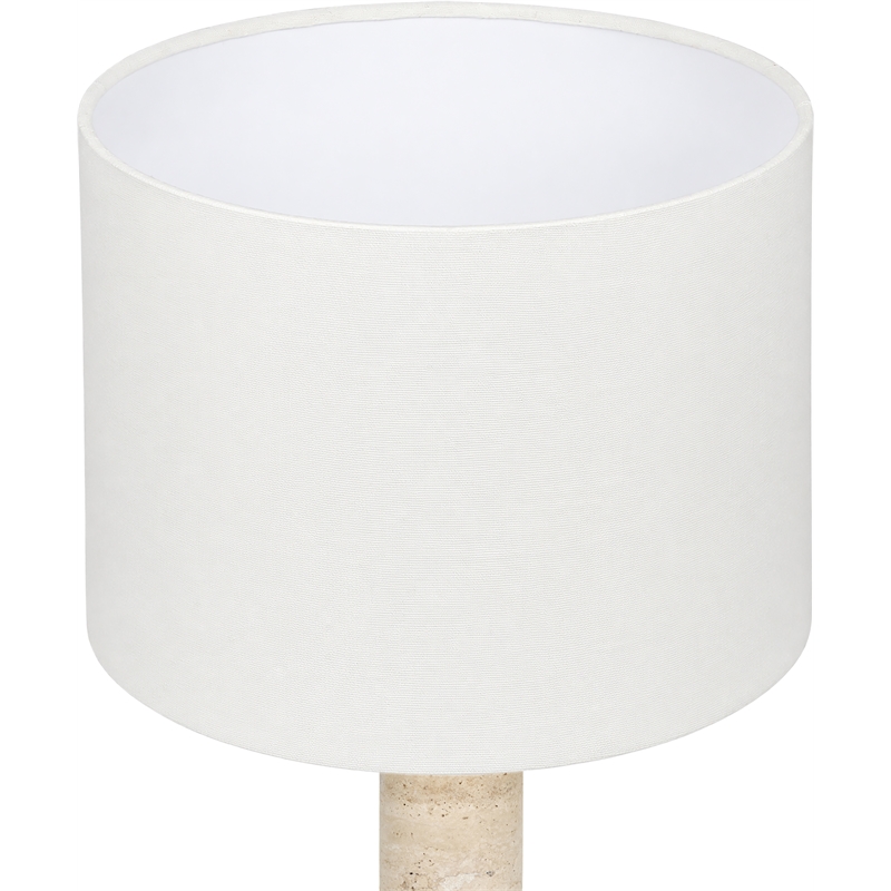 Meridian Furniture Opaline Travertine And Linen Textured Table Lamp