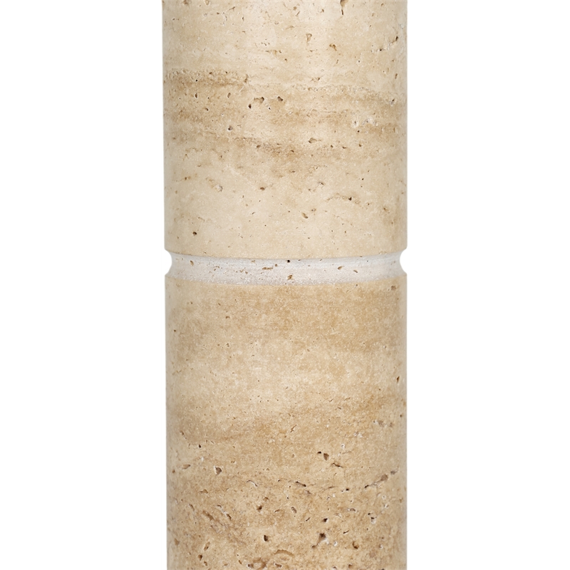 Meridian Furniture Opaline Travertine And Linen Textured Table Lamp