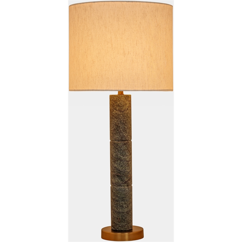 Meridian Furniture Opaline Green Genuine Marble And Linen Textured Table Lamp