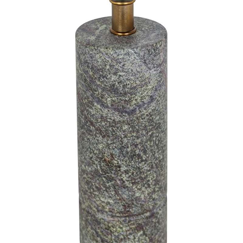 Meridian Furniture Opaline Green Genuine Marble And Linen Textured Table Lamp
