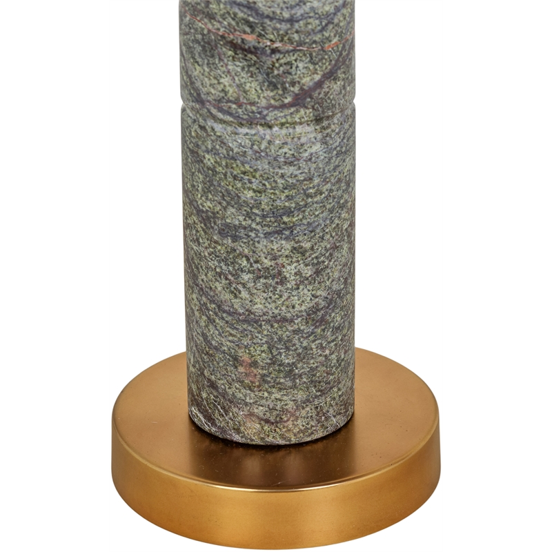 Meridian Furniture Opaline Green Genuine Marble And Linen Textured Table Lamp