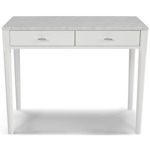 Bianco Collection Meno 36&quot Italian Marble Console Table in White